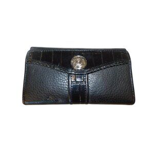 Maggi B Black Pebble Leather Trifold Wallet NEW
